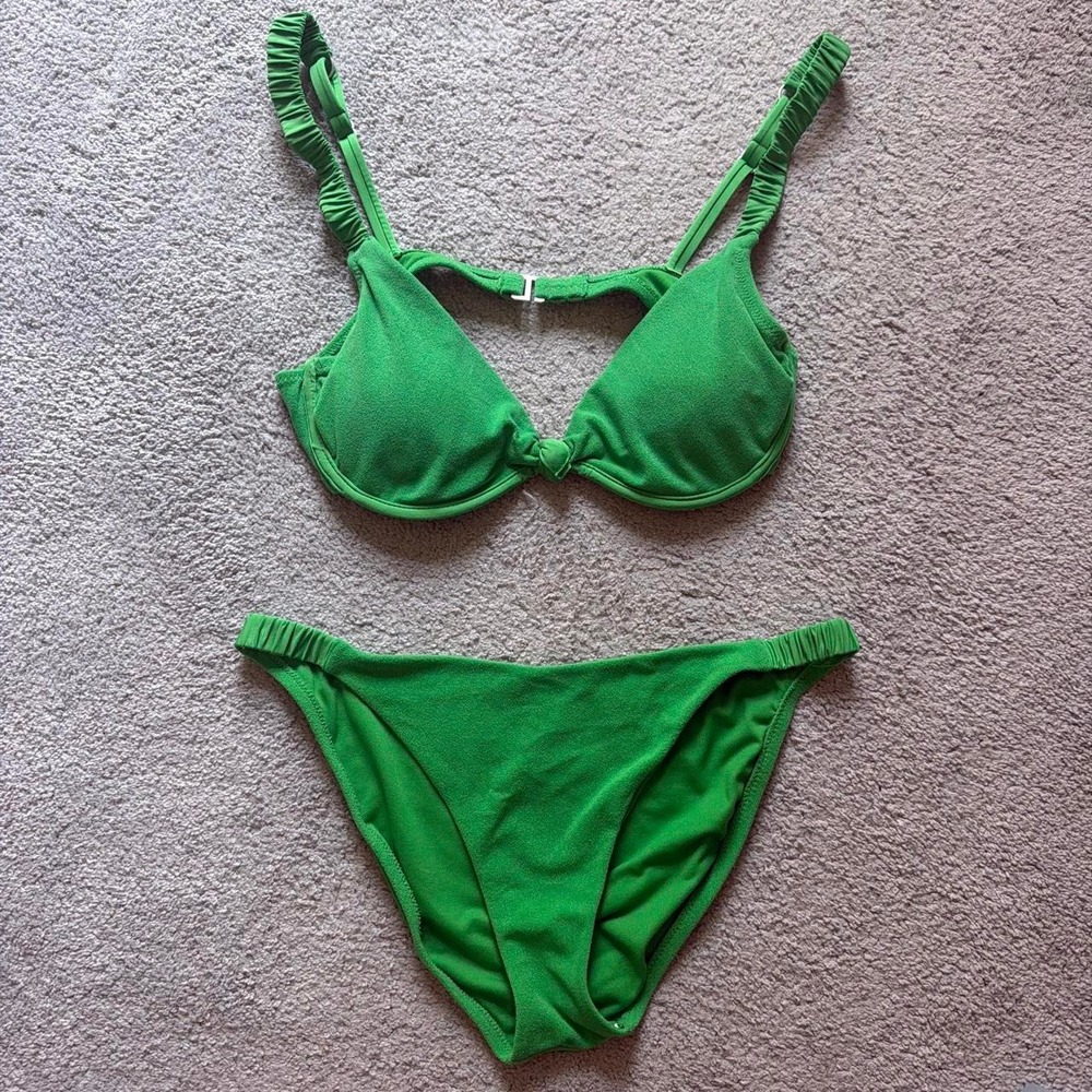 Green Terry Cloth Bikini Set from Sanctuary, Size L